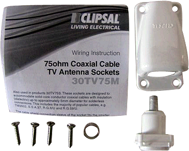 40PFM-TN Clipsal Iconic | TV Antenna Socket, 75 Ohm, F-Type - Clipsal by  Schneider Electric